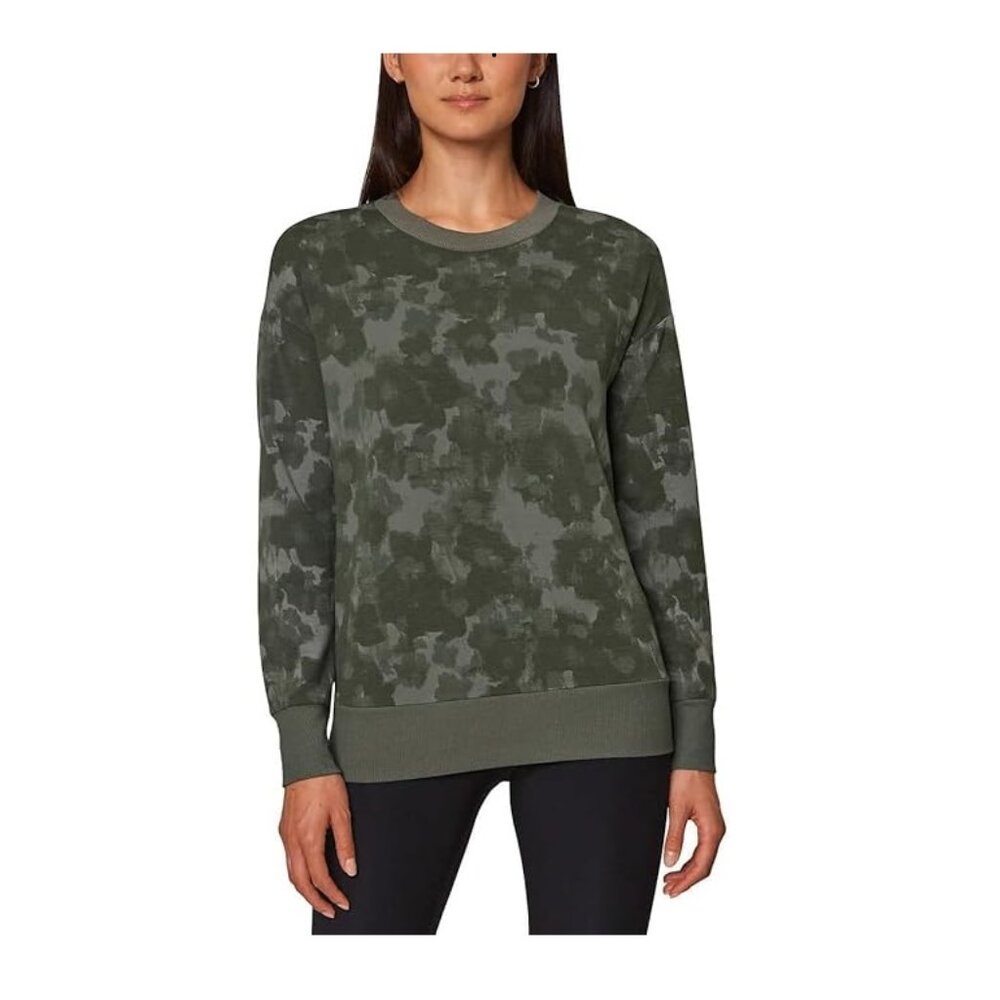 NWT Mondetta Womens Printed Sweatshirt Green Graphic Print Size S $50 10HL307
